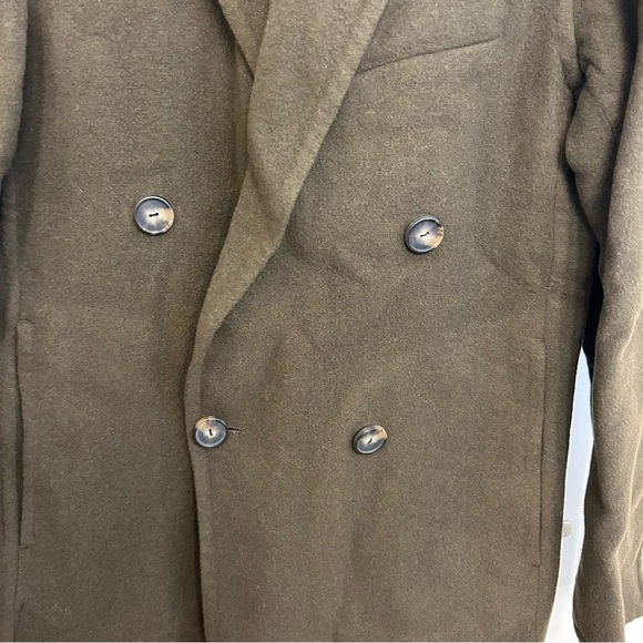 Vince. Olive Double-Breasted Coat Dark Green Size XS Women’s - Picture 9 of 10